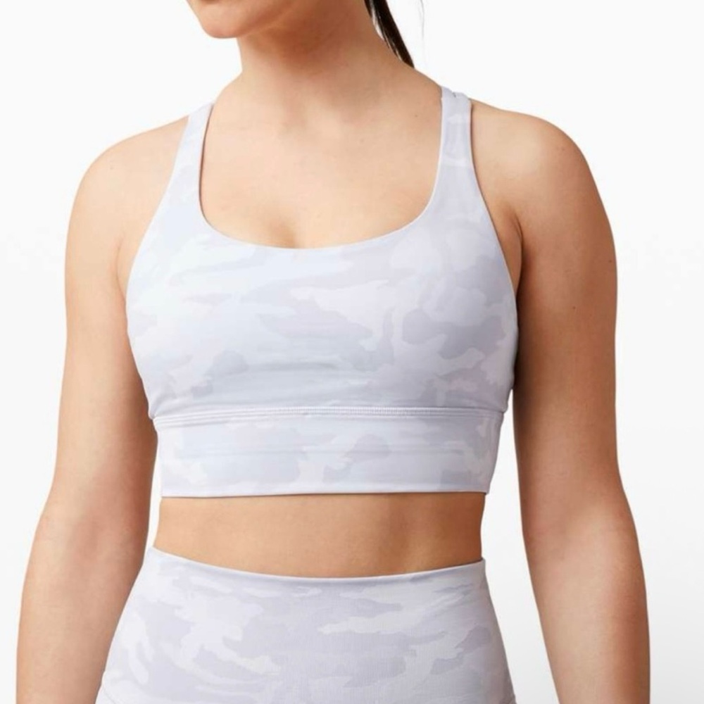 Lululemon Athletica White ENERGY Sports Bra Seamless Comfort